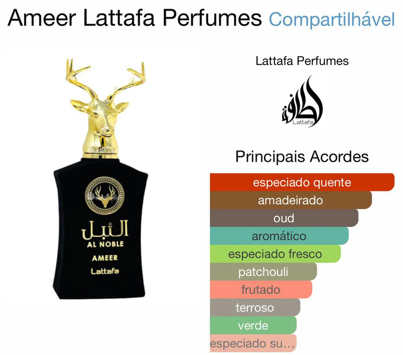 Lattafa Al Noble Ameer Eau de Parfum 100ml Unissexo